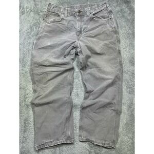 Carhartt Carpenter Canvas Work Pants Men's 34x28.5 Loose Fit Baggy Distress B159